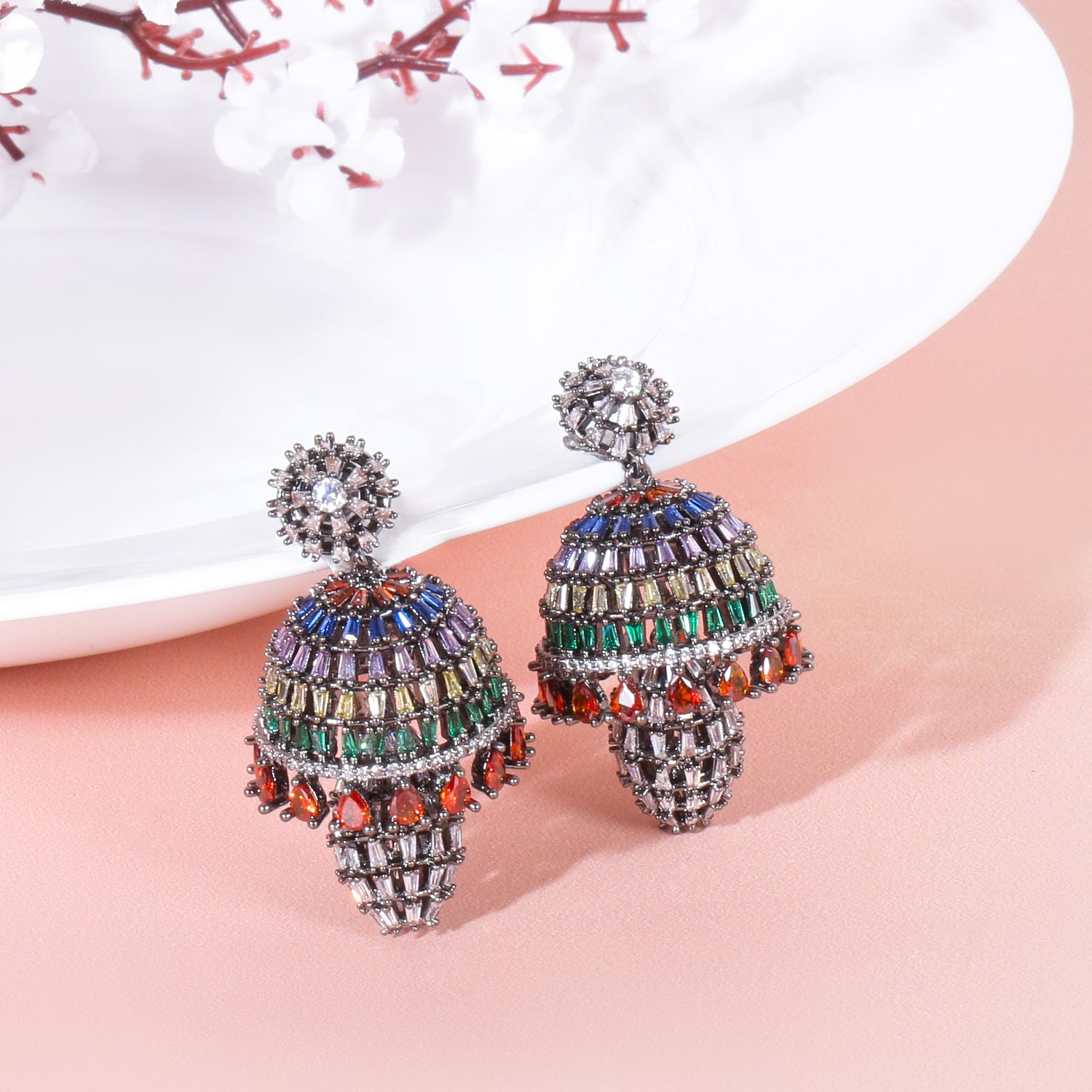 Itrani Vibrant Elegance Multicolor Diamond Earrings