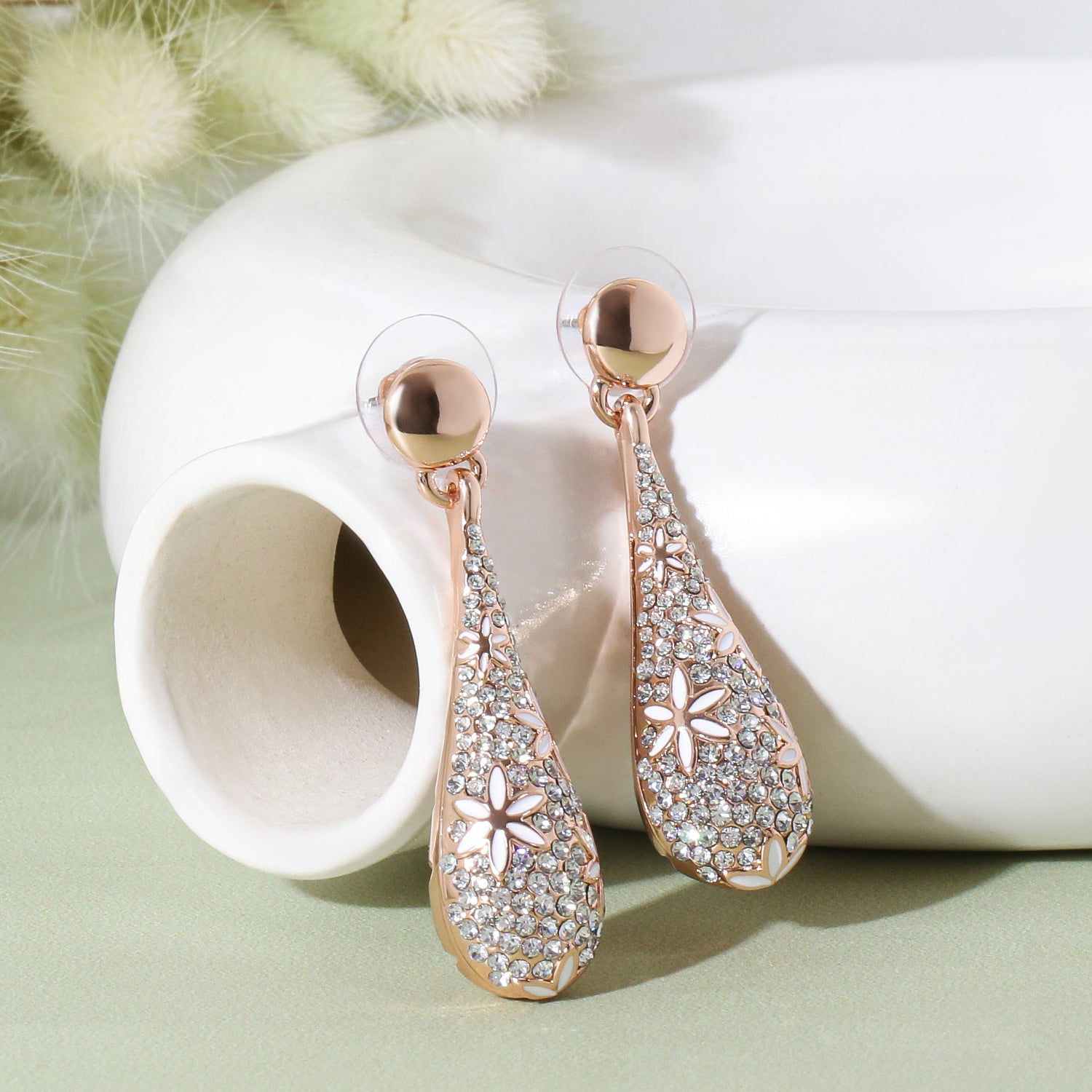 Itrani Rose Gold Droplet Diamond Earrings1