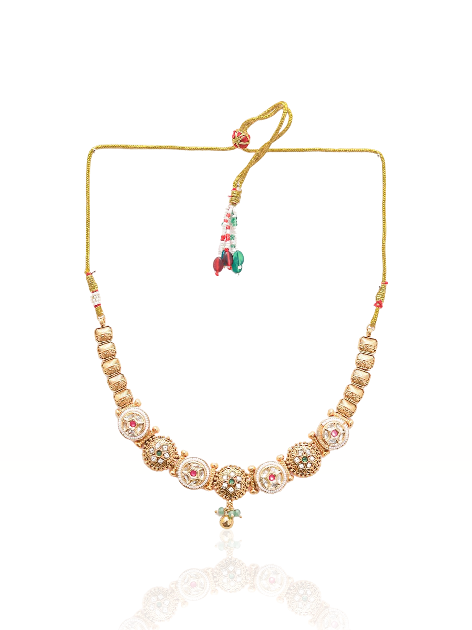 Itrani Vintage Glow Brass Necklace Set – Antique Gold Finish