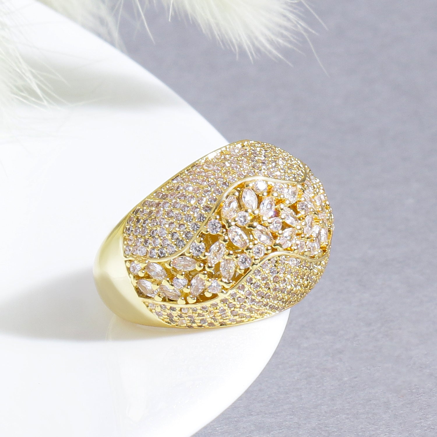 Itrani Golden Radiance Luxe American Diamond Ring