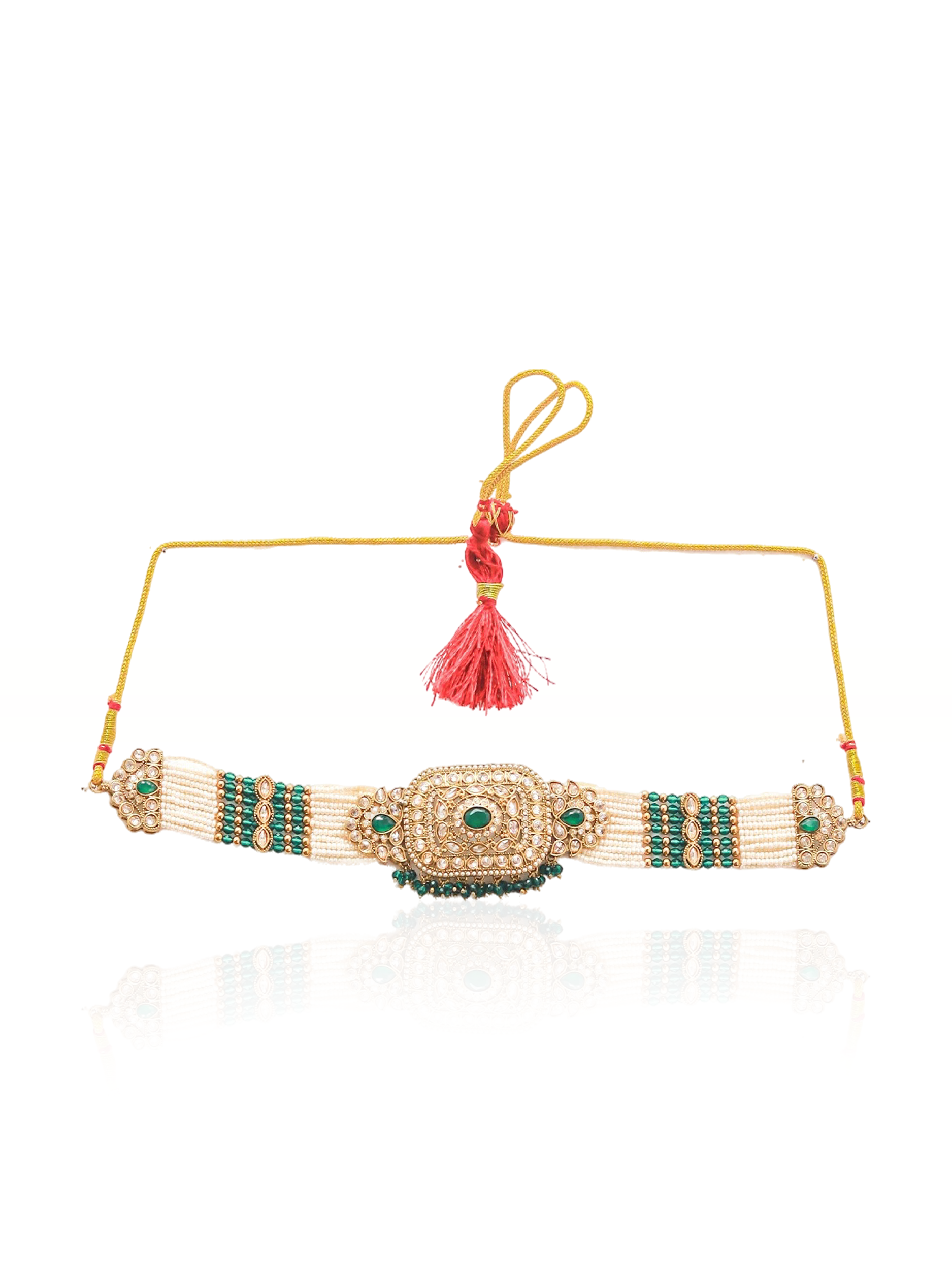 Itrani Emerald Pearl Choker Necklace Set