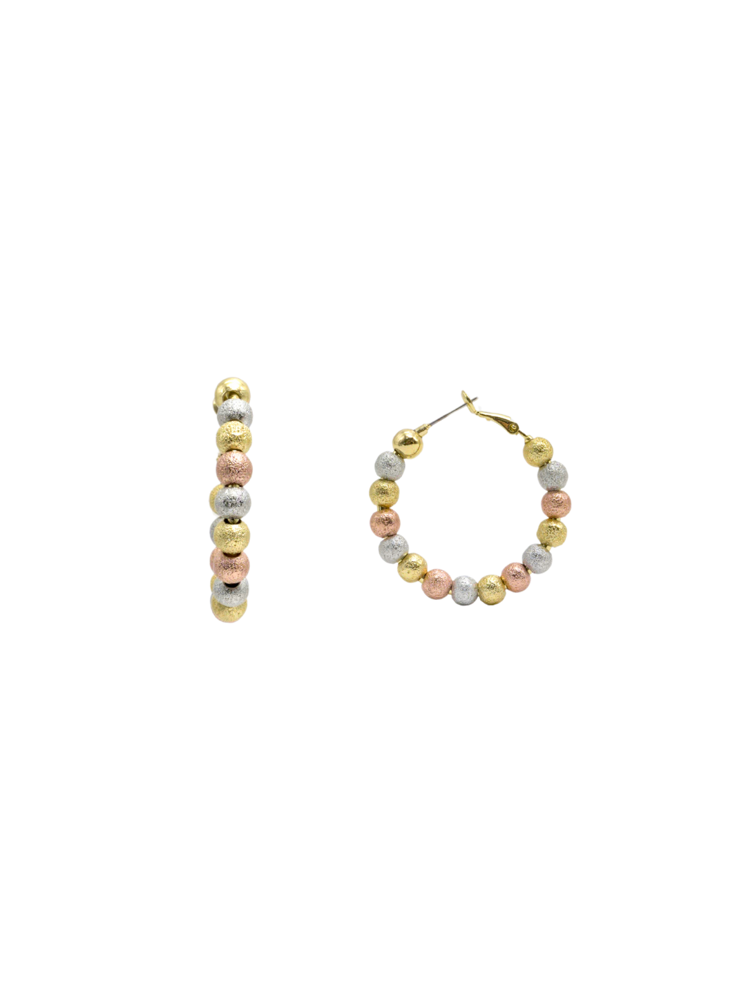 Itrani TrioGleam Textured Bead Hoops