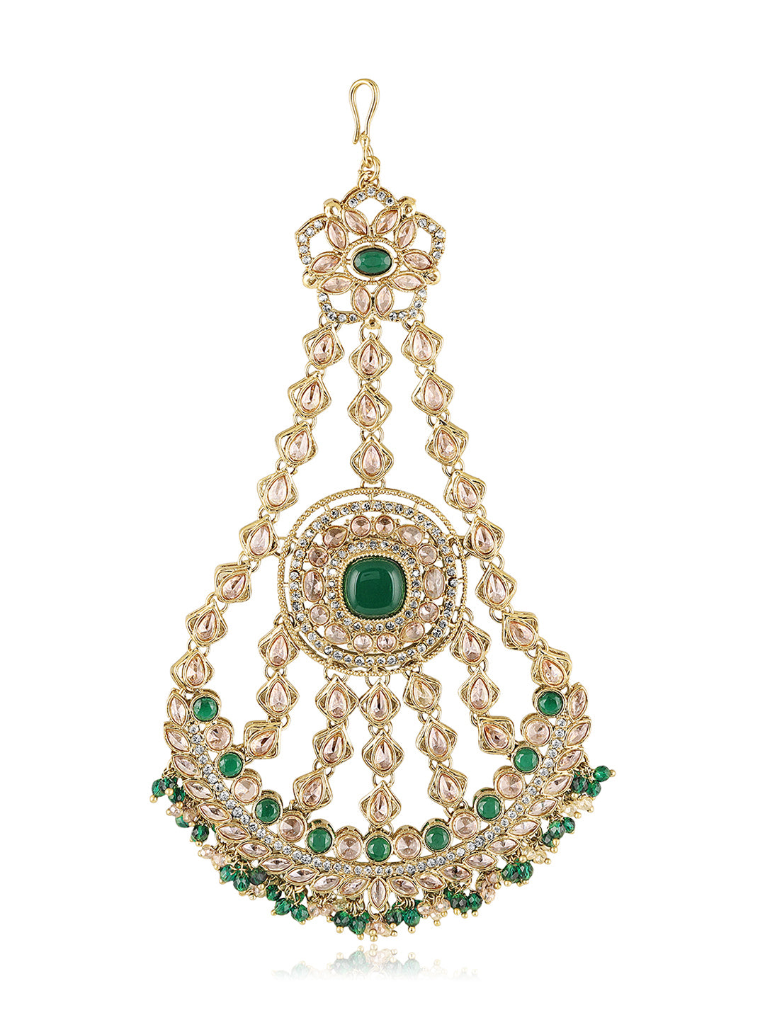 Itrani Emerald Stone Royale Jhoomar Passa