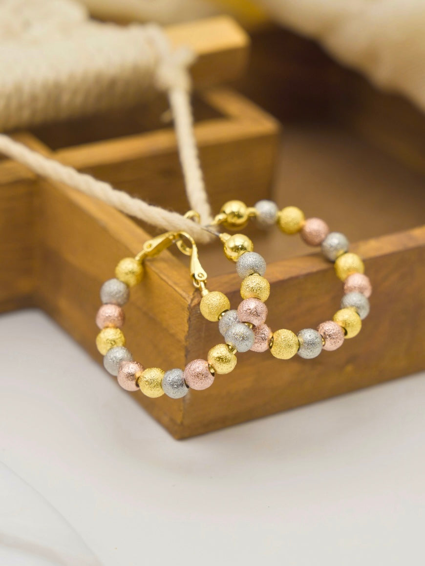 Itrani TrioGleam Textured Bead Hoops