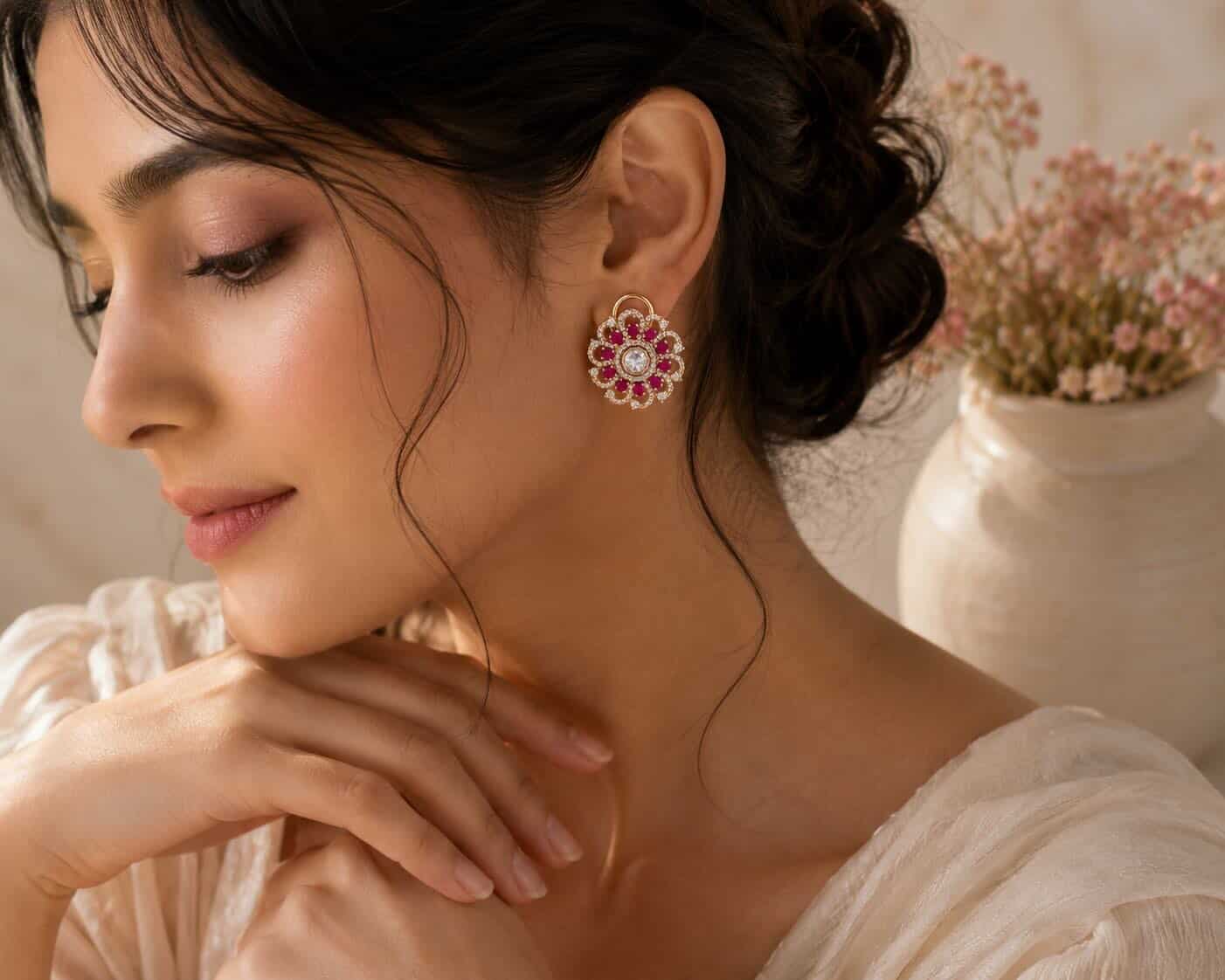 Itrani Elegant Swirl Crystal Stud Earrings for Women
