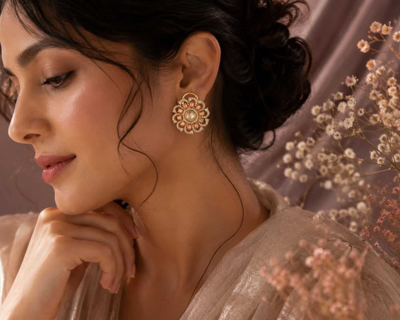 Itrani Elegant Swirl Crystal Stud Earrings for Women