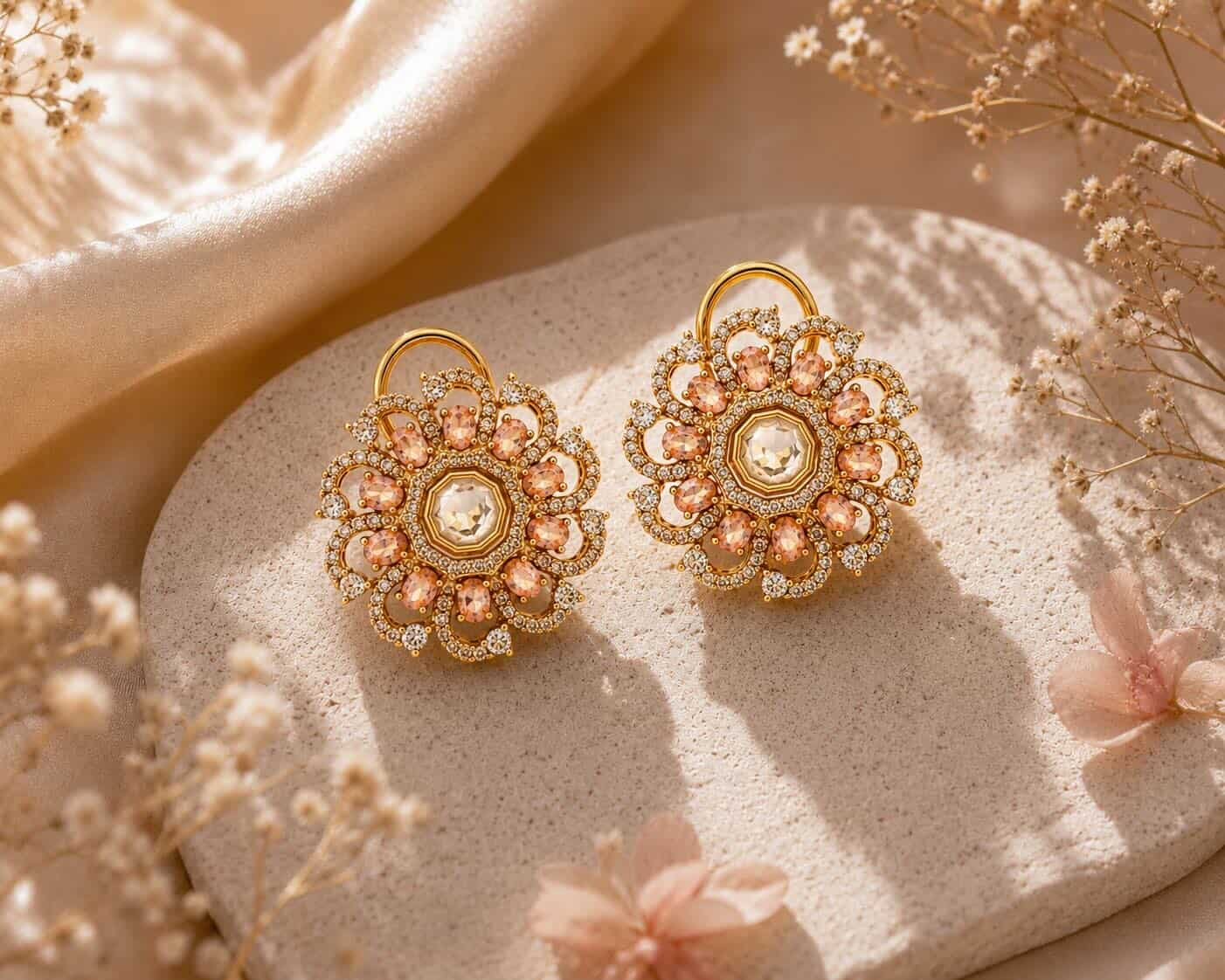 Itrani Elegant Swirl Crystal Stud Earrings for Women