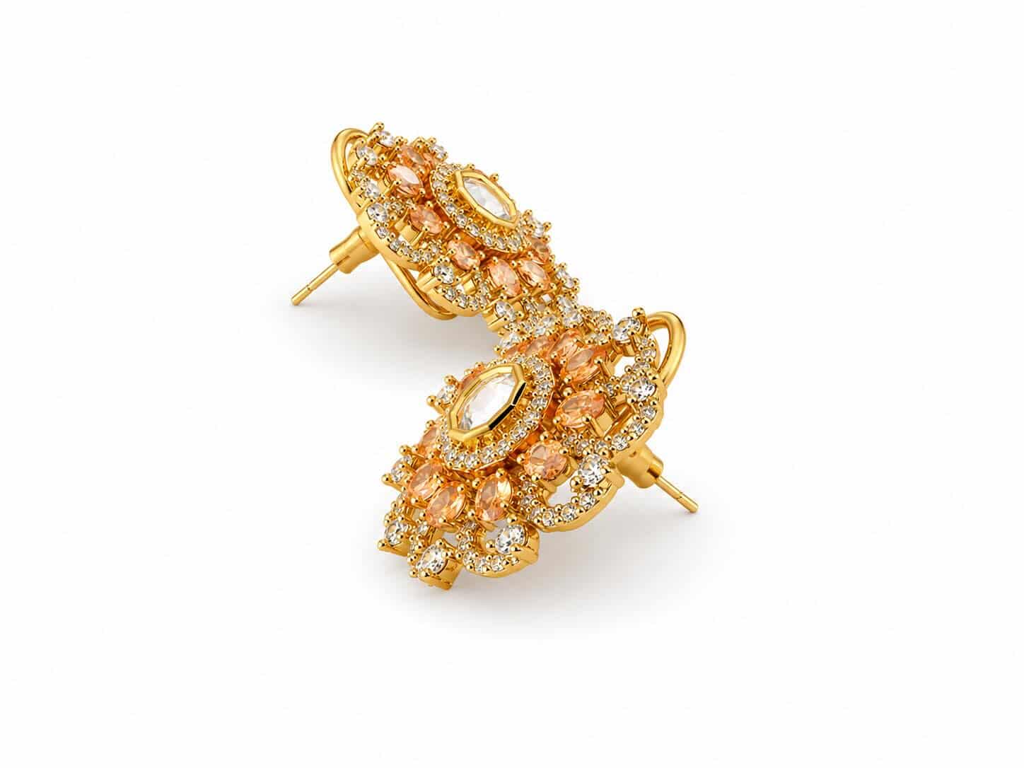 Itrani Elegant Swirl Crystal Stud Earrings for Women