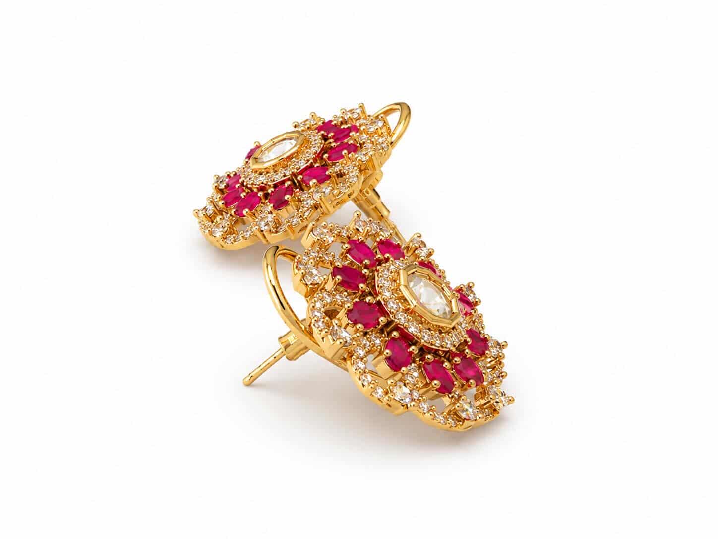Itrani Elegant Swirl Crystal Stud Earrings for Women