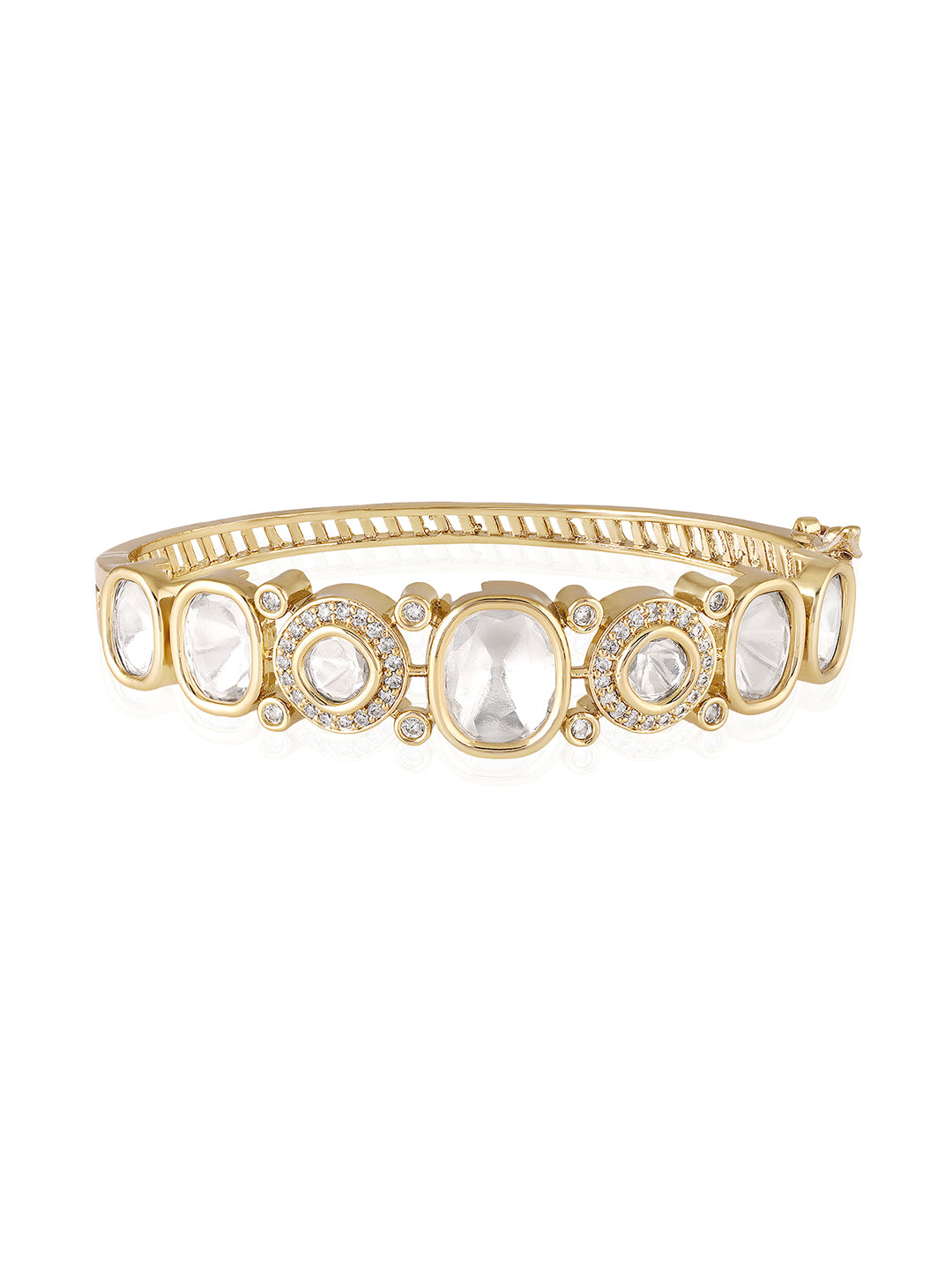 Itrani Ethereal Glow Moissanite Brass Bracelet – Anti-Tarnish Designer Bracelet with Moissanite Stones for Party & Festive Wear