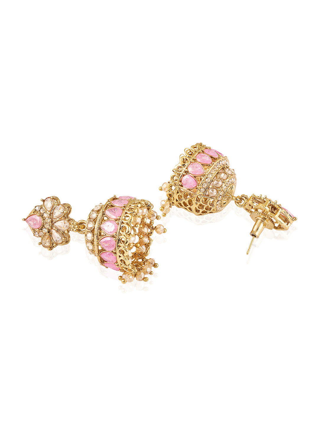 Itrani Pink Colour Stone Royalty Antique Necklace Set