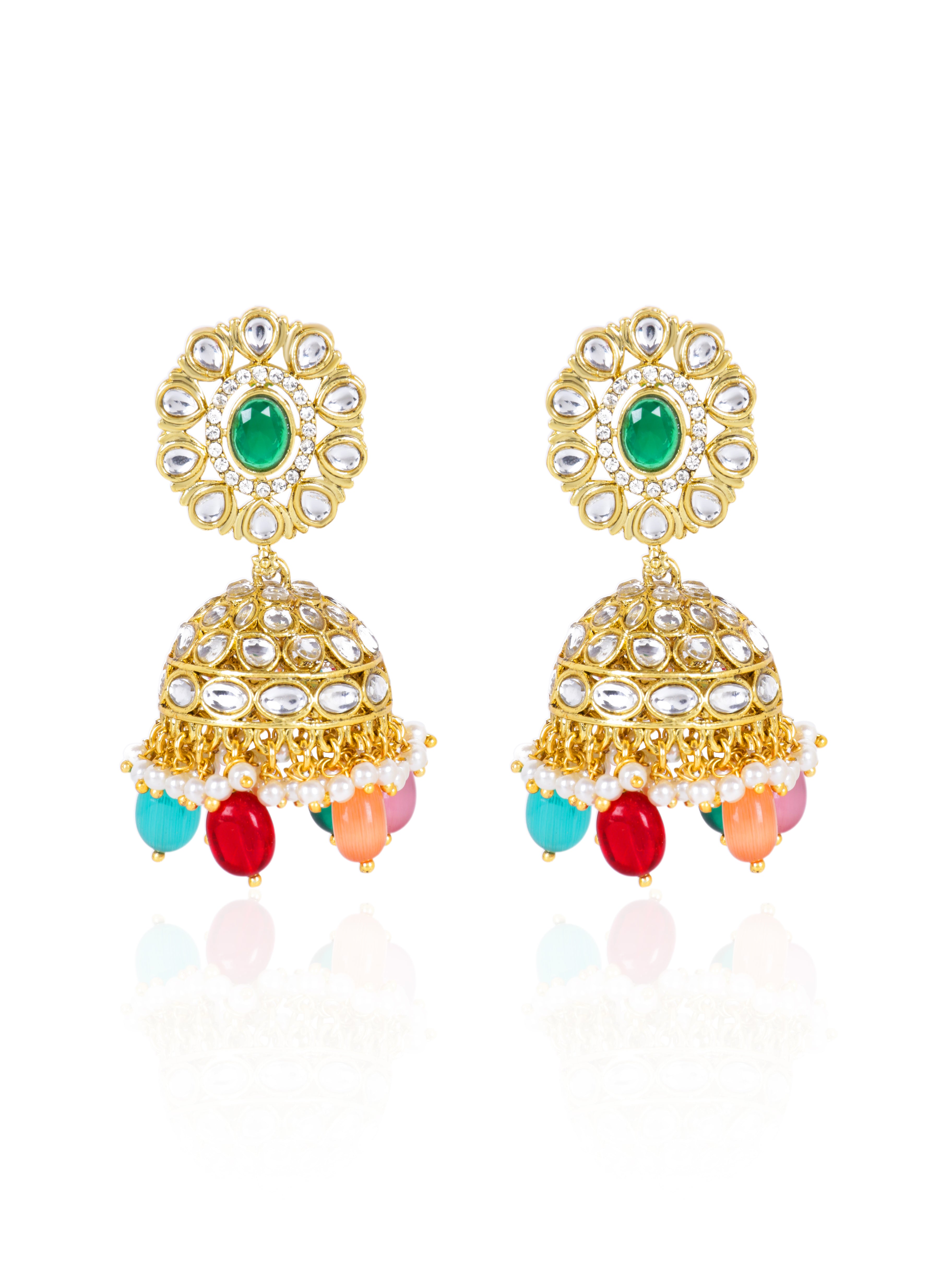 Itrani Regal Multicolor Kundan Choker Necklace Set – Brass with Anti-Tarnish Finish