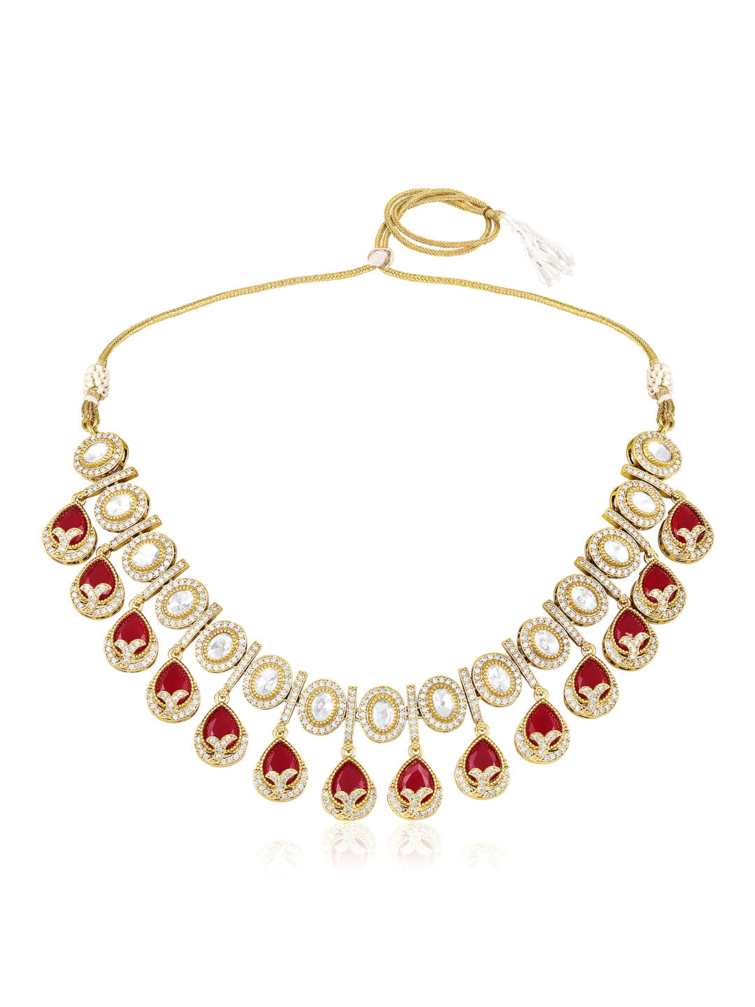 Itrani Elegant Moissanite Stone Leaf Drop Necklace Set