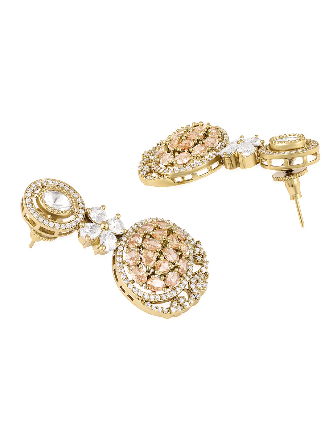 Itrani Champagne Crystal Victorian Style Uncut Diamond Necklace Set