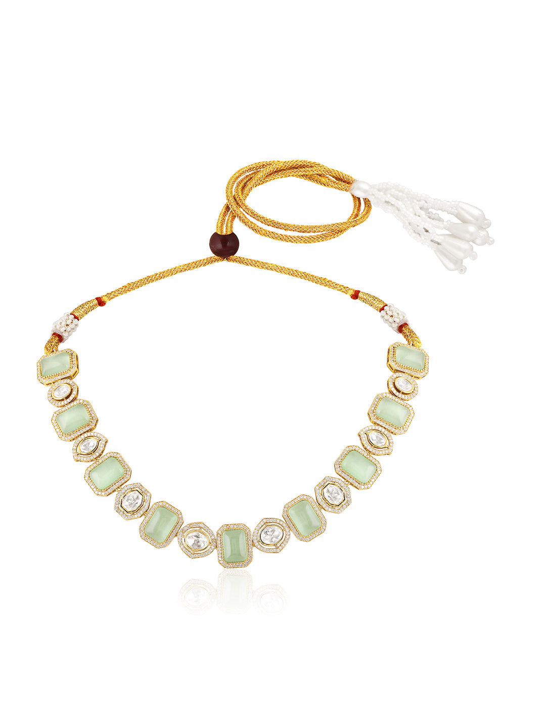 Itrani Pista green Luxe Geometric Necklace Set