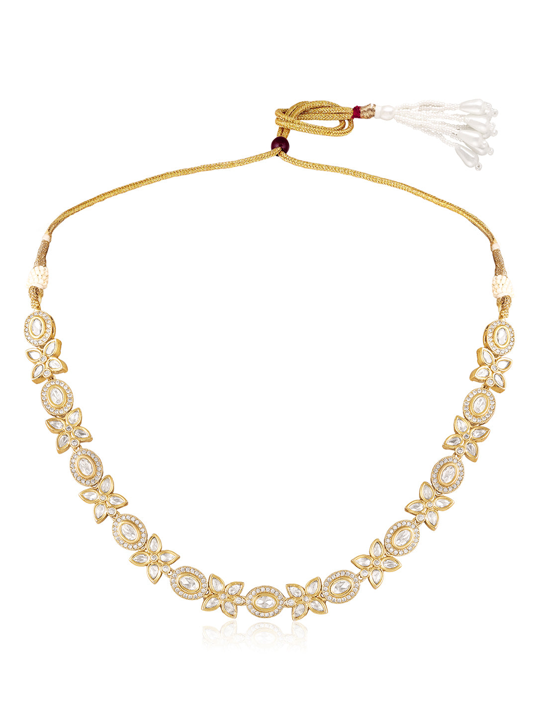 Itrani Eternal Flowerish Grace Polki and setting Stone Necklace Set