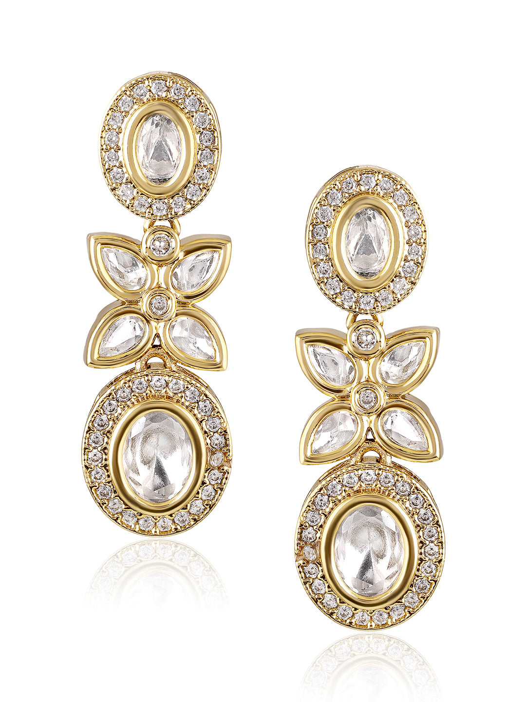 Itrani Eternal Flowerish Grace Polki and setting Stone Necklace Set