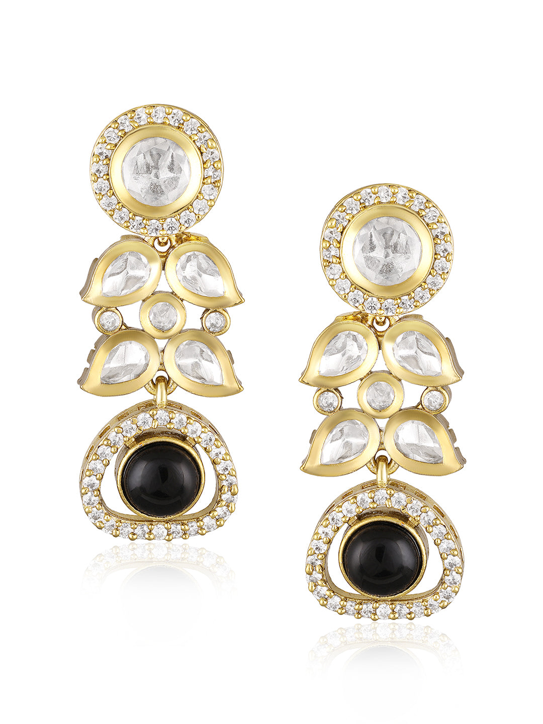 Itrani Black Beauty Moissanite,Polki Stone Necklace Set