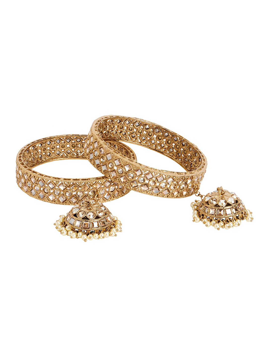 Itrani Golden Charm Jhumka Bangle Bracelet
