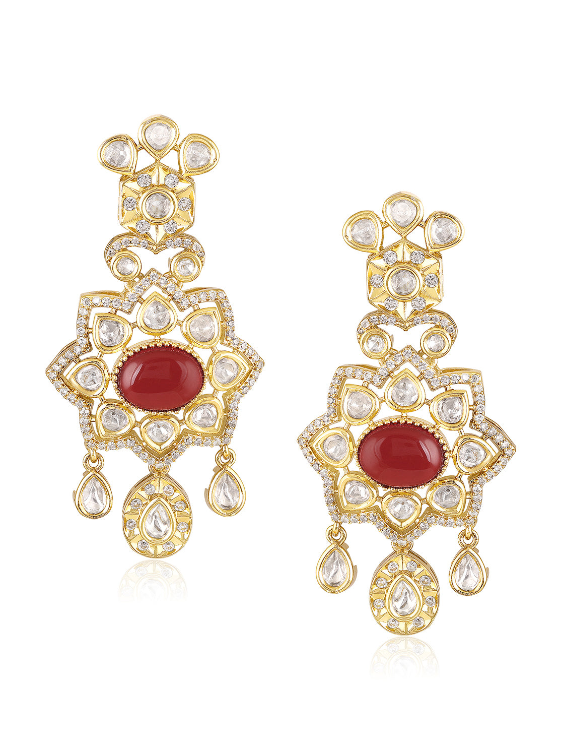 Itrani Luxe Oval Shaped Ruby With Polki Stones Choker Necklace Set