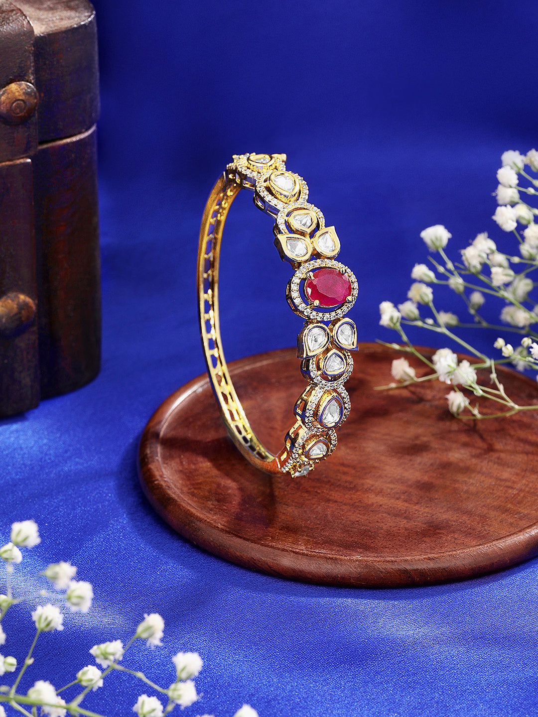 Itrani Royal Radiance Ruby Centre Stone Brass Bracelet
