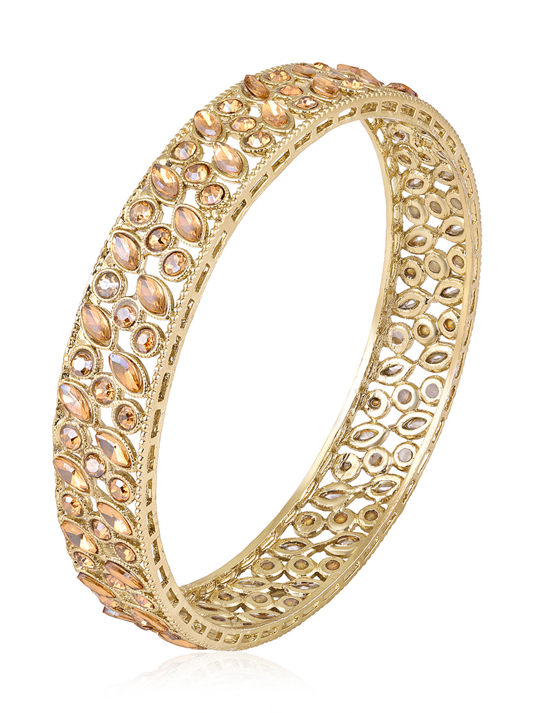 Itrani Golden Champagne Stone Statement Bangles