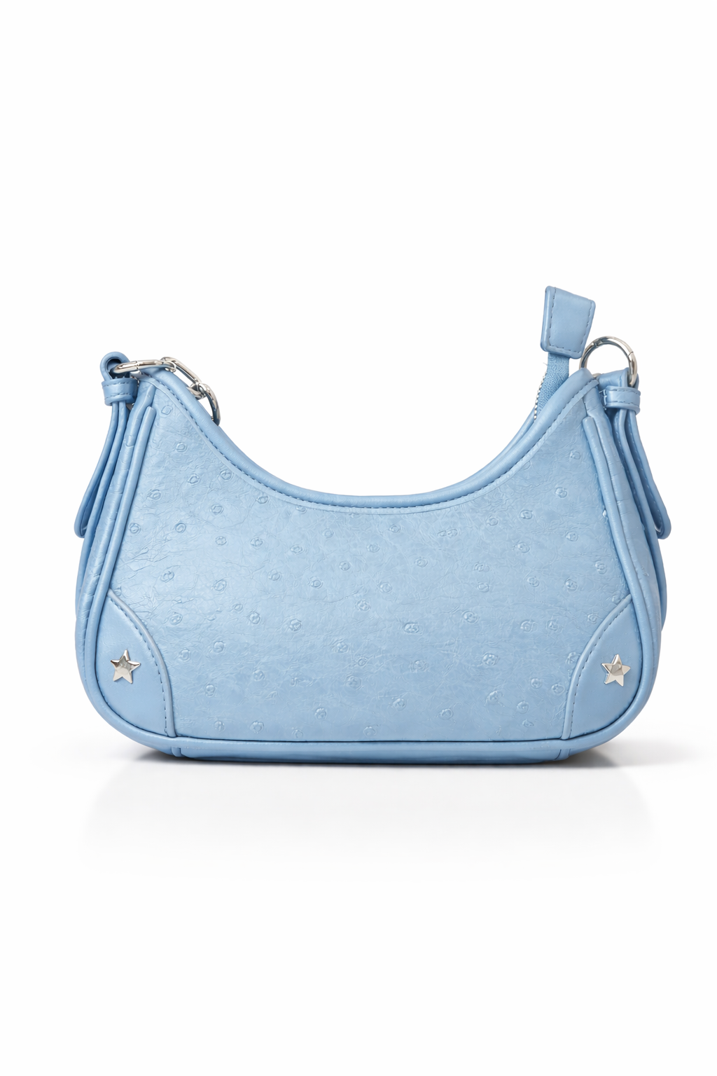 Sky Blue Leather Chain Hobo Bag for Women