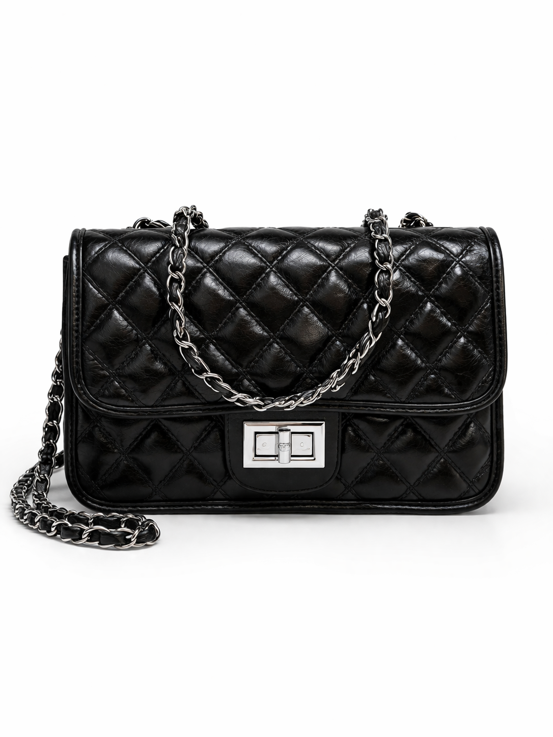 Classic Black Quilted Chain Shoulder Bag