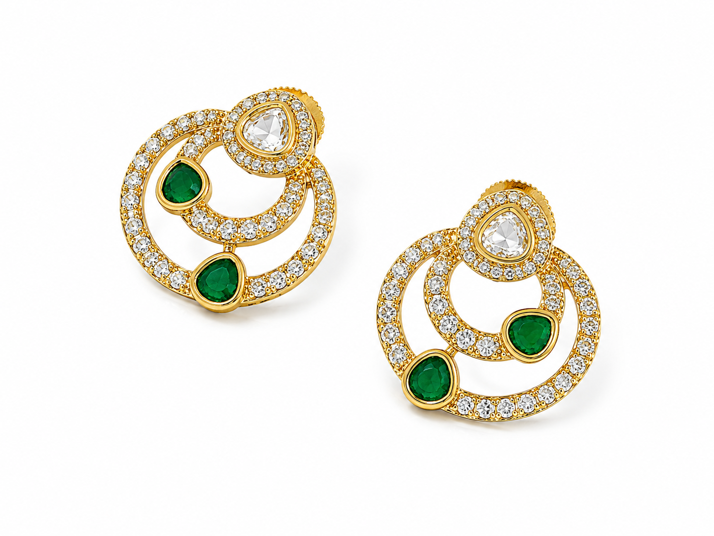 Itrani Luxe Orbit Anti-Tarnish Brass Earrings