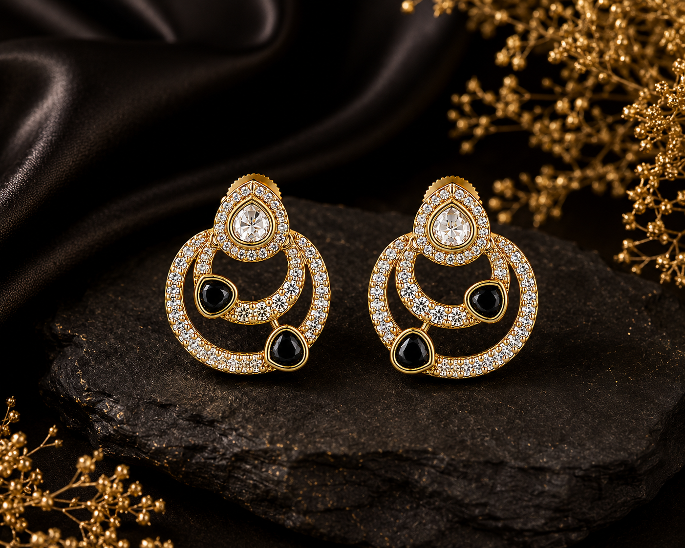 Itrani Luxe Orbit Anti-Tarnish Brass Earrings