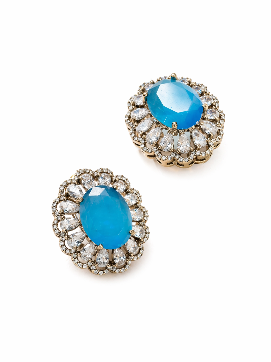 Itrani Azure Bloom Multi Colour Centre Piece Stud Earrings