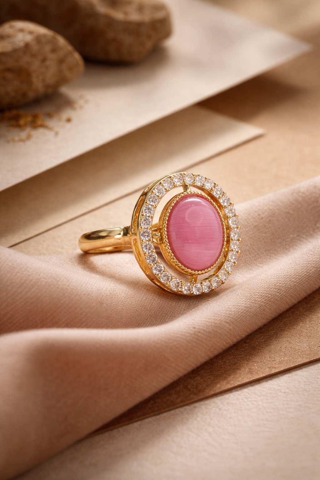 Itrani Elegant,Daily Wear Pastel Stone Statement Rings