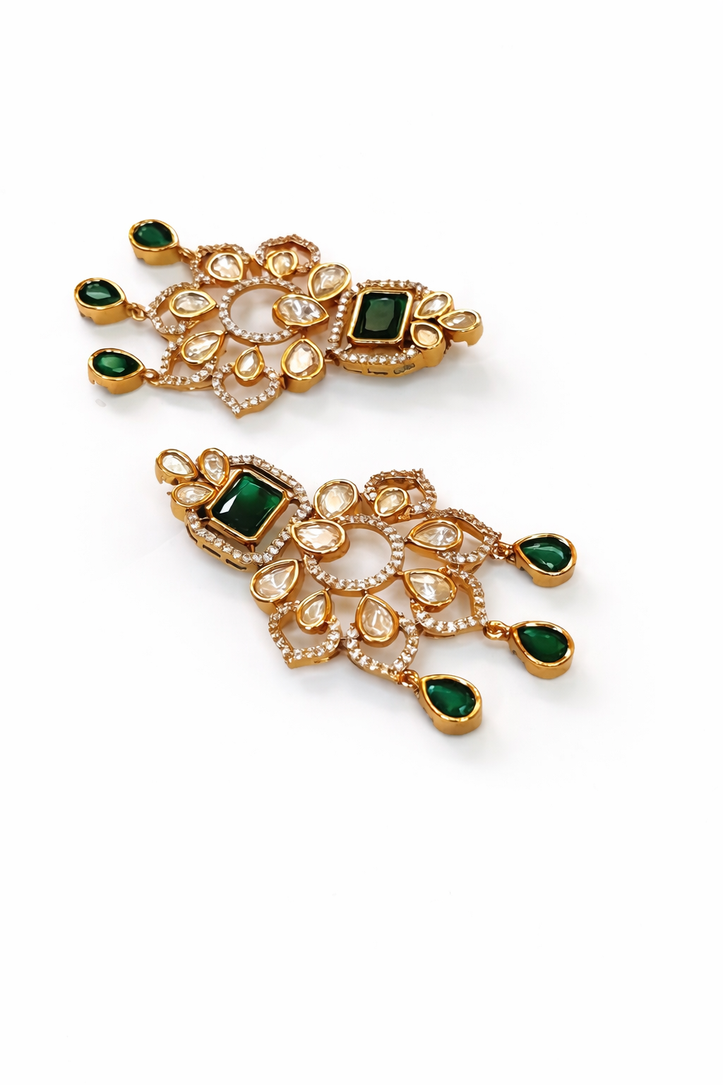Itrani Nazaakat Polki Floral Danglers Earring