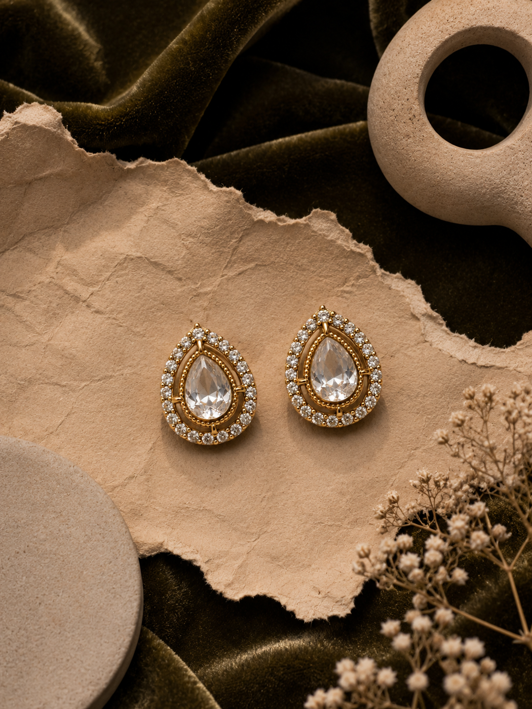 Itrani Grace Teardrop Crystal Studs