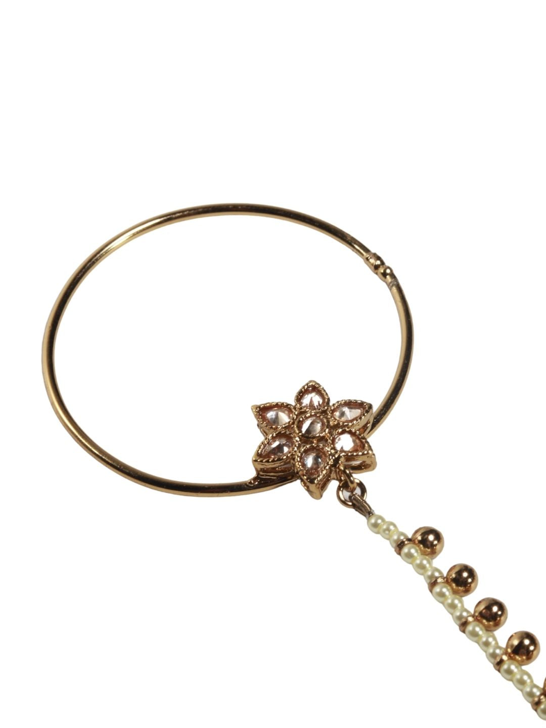 Pearl Chain Nathni with American Diamond Hoop