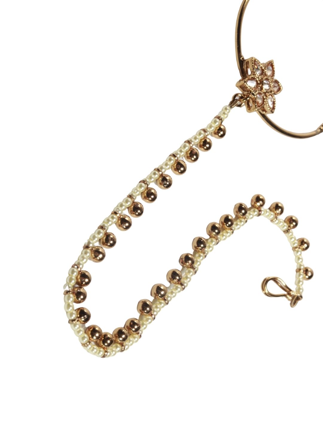 Pearl Chain Nathni with American Diamond Hoop