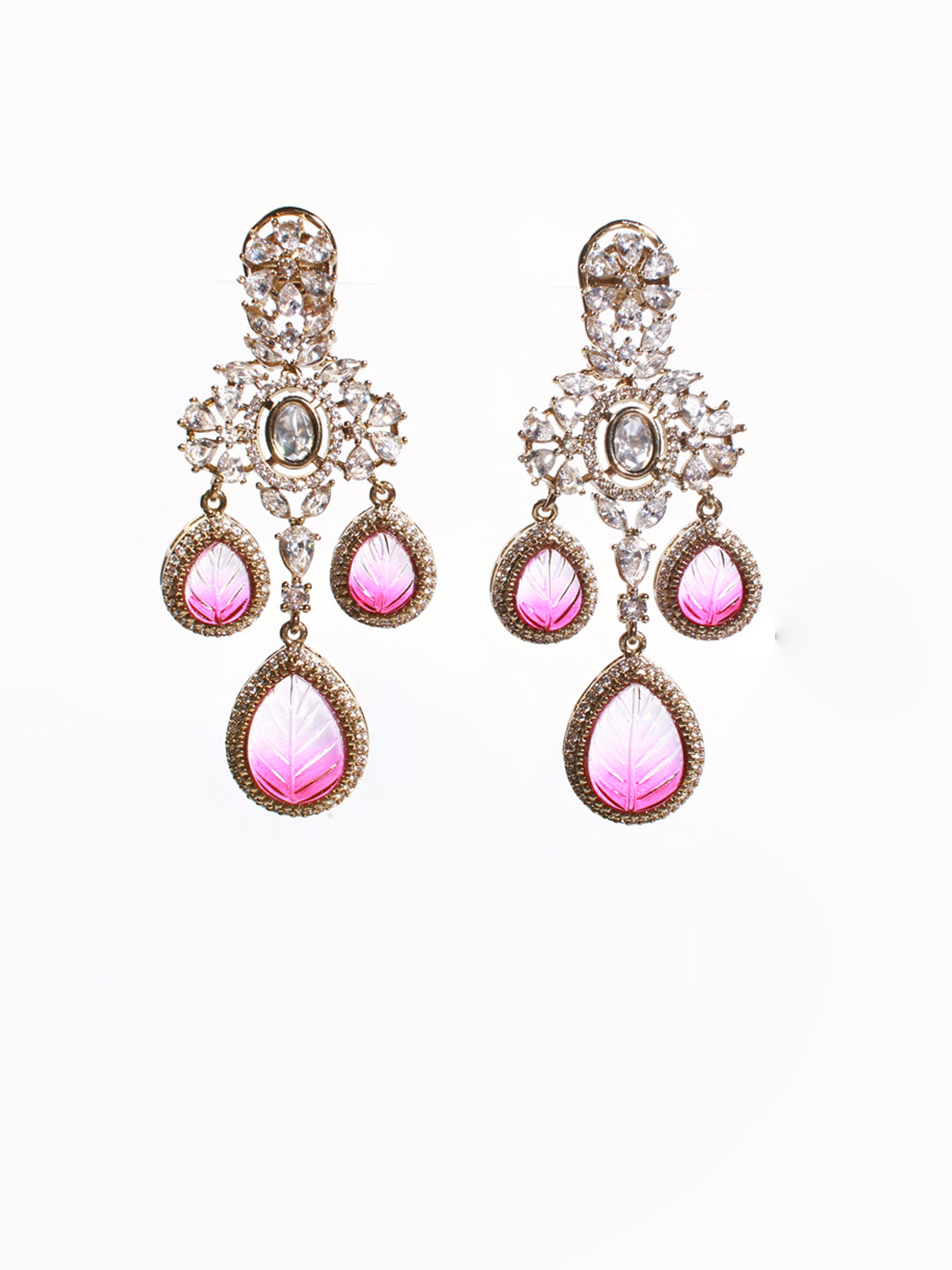 Royal Pink Droplet Antique Necklace Set