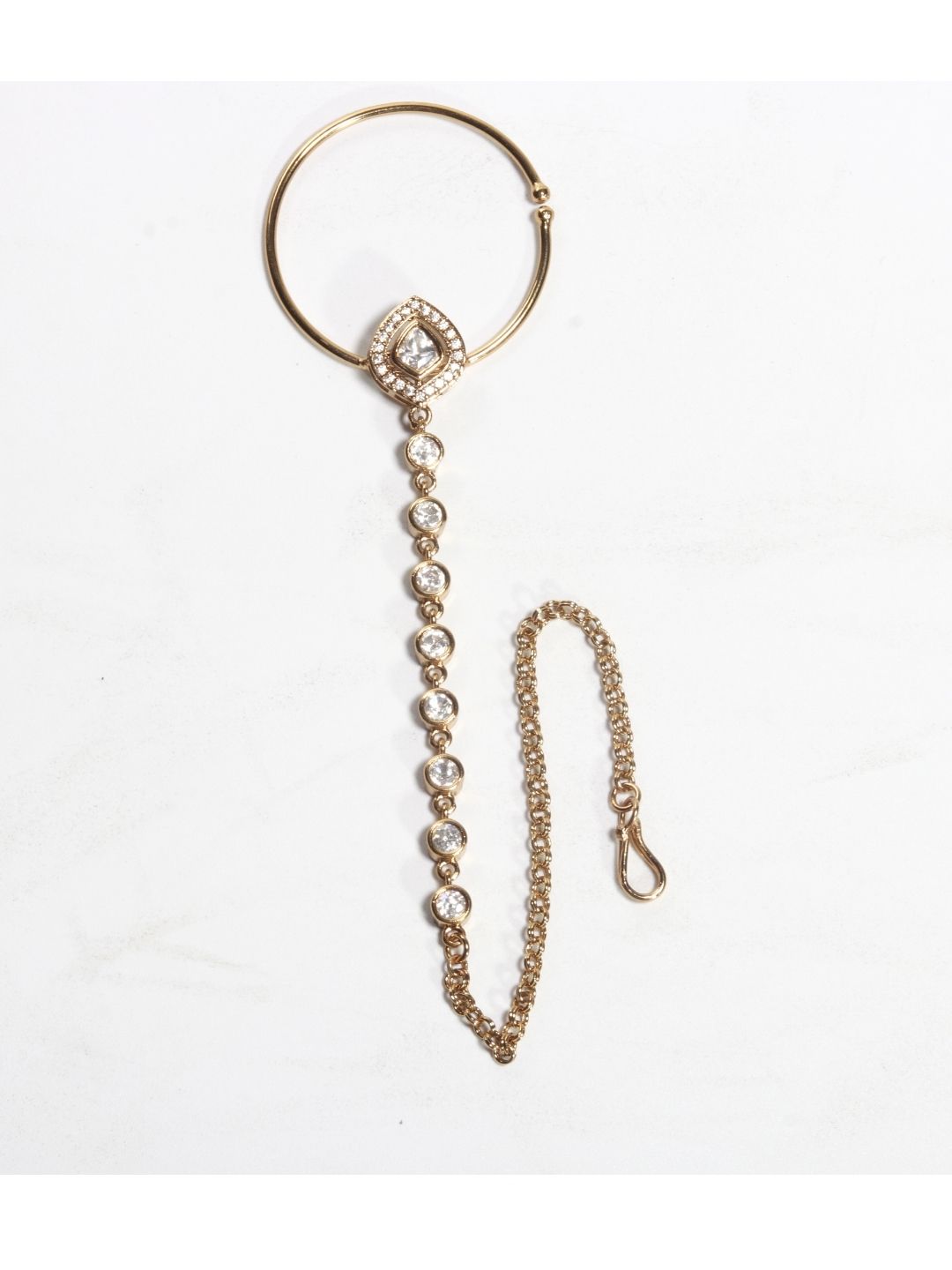 Polki Chain Nathni with Classic Hoop