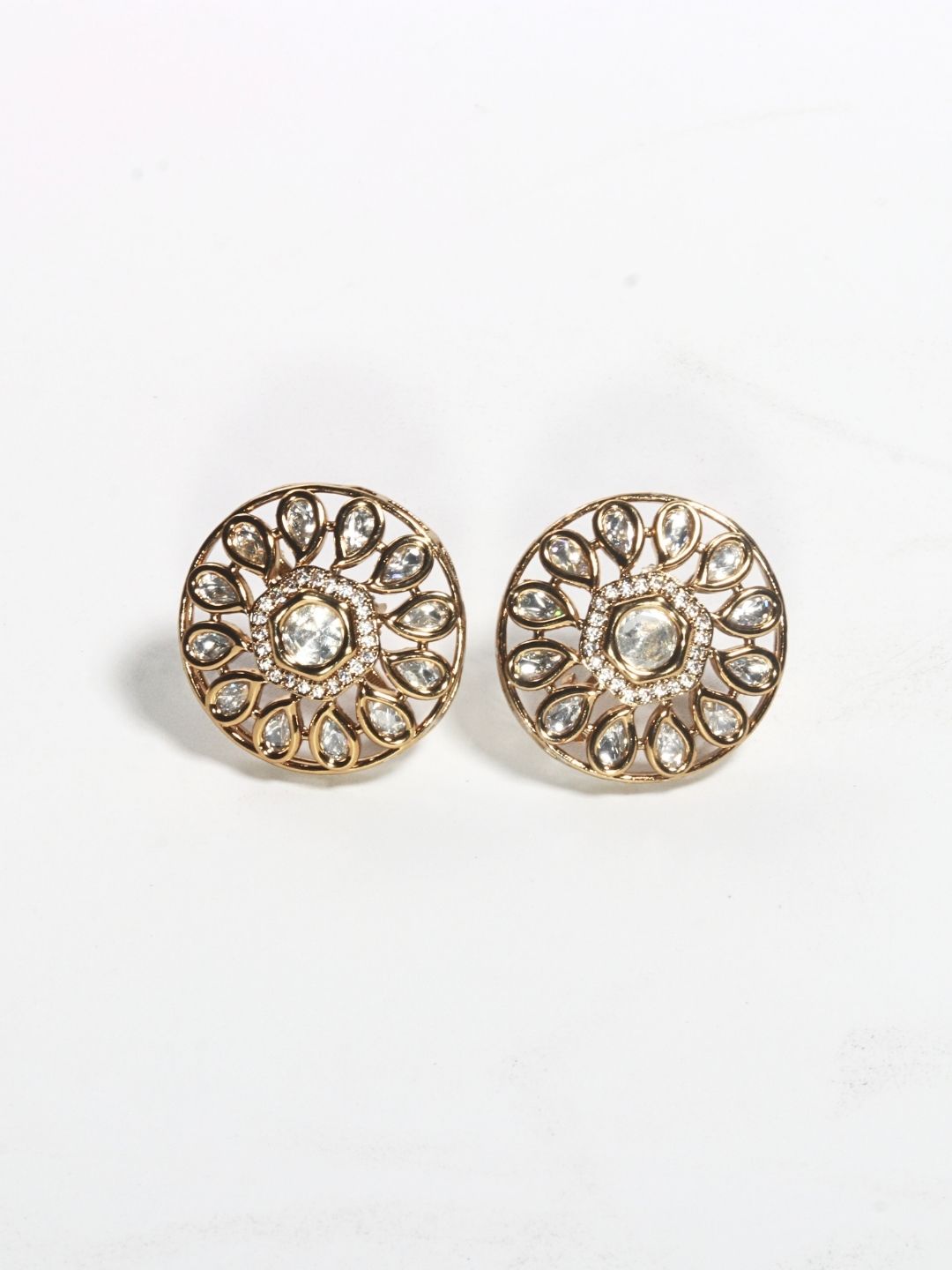 Pearl Chain Earring with American Diamond Hoop