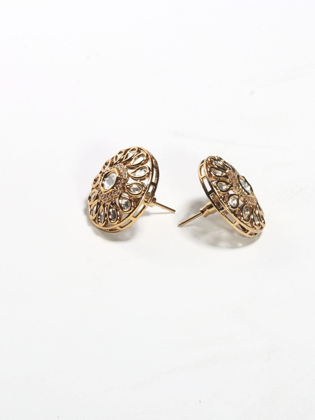 Pearl Chain Earring with American Diamond Hoop