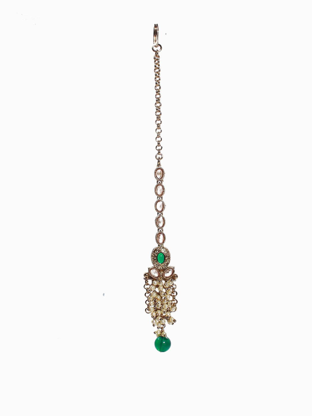 Regal Antique Mehendi Finish AD Stone Necklace Set