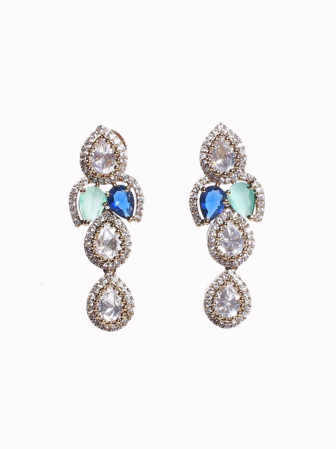 Antique Mehendi-Finish Polki & Monalisa Stone multicolor Necklace Set