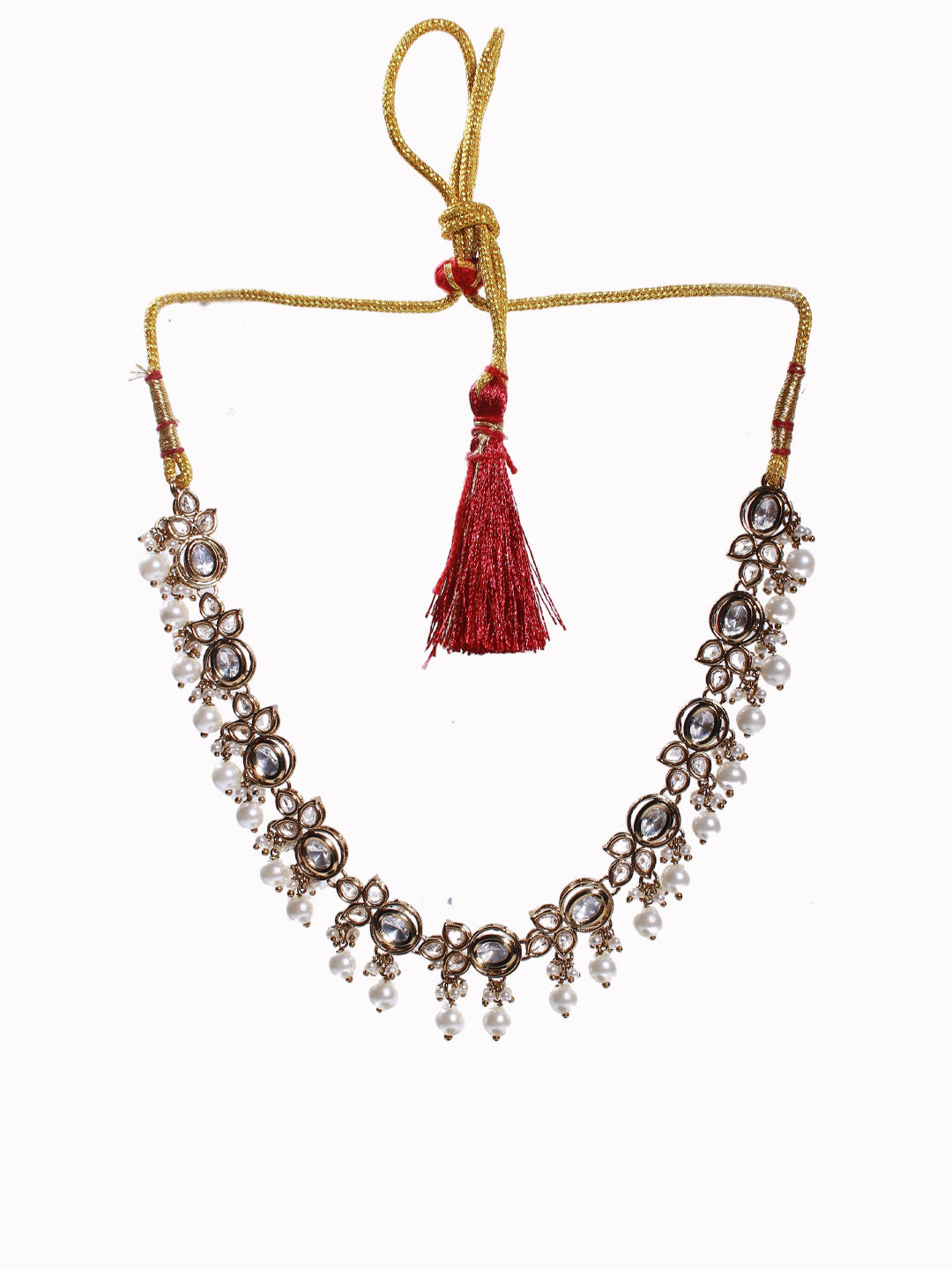 Royal Polki Pearl Drop Necklace Set