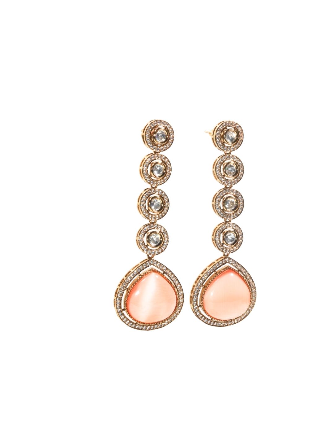 Itrani Peach Radiance Kundan Polki Bridal Jewelry Set