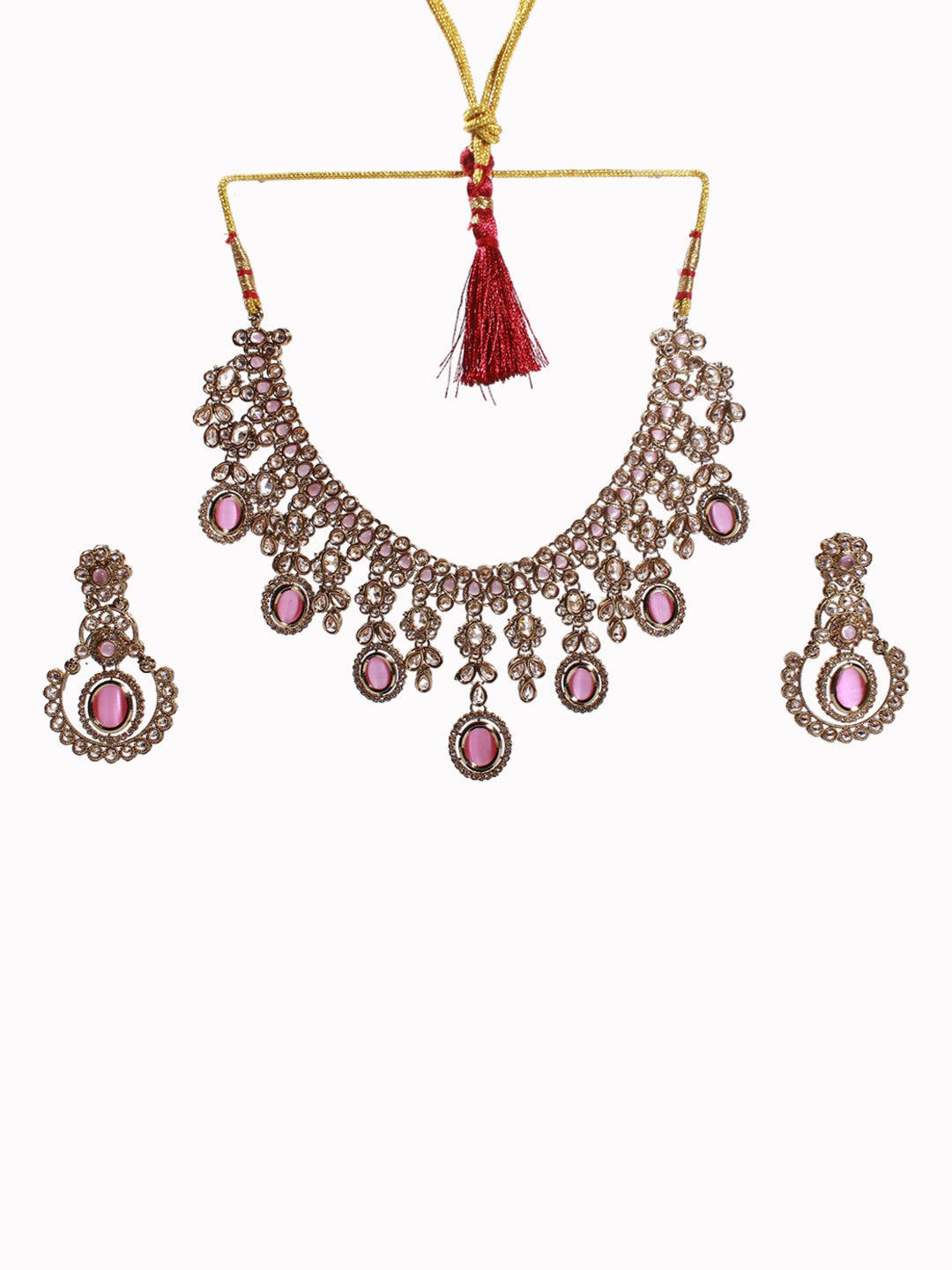 Royal Heritage Pink Kundan Necklace Set