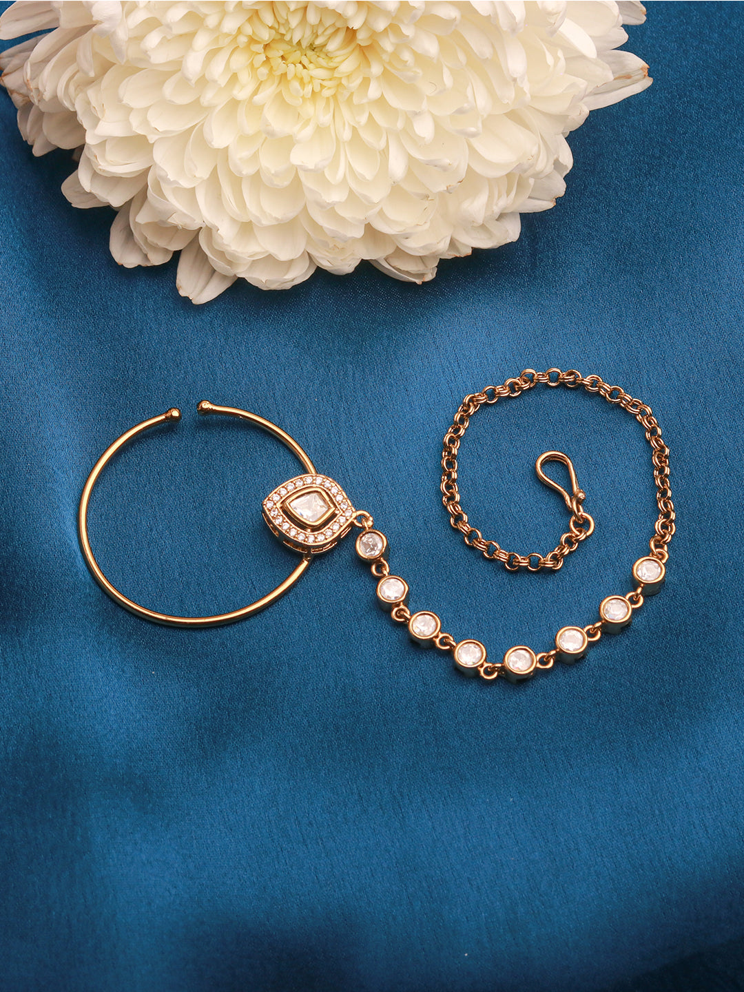 Polki Chain Nathni with Classic Hoop