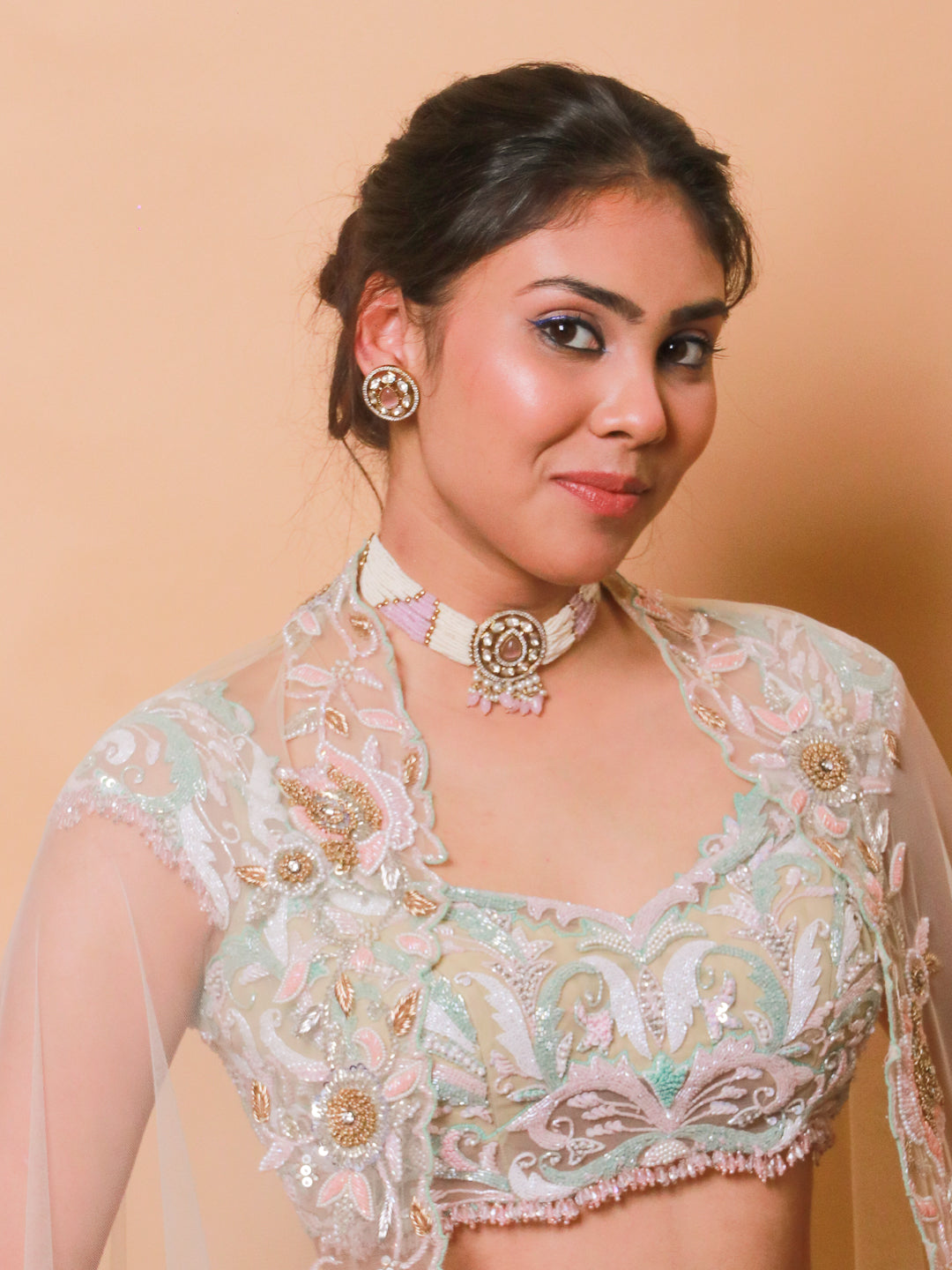 Antique Mehendi Finish Polki & Patwa Style Choker