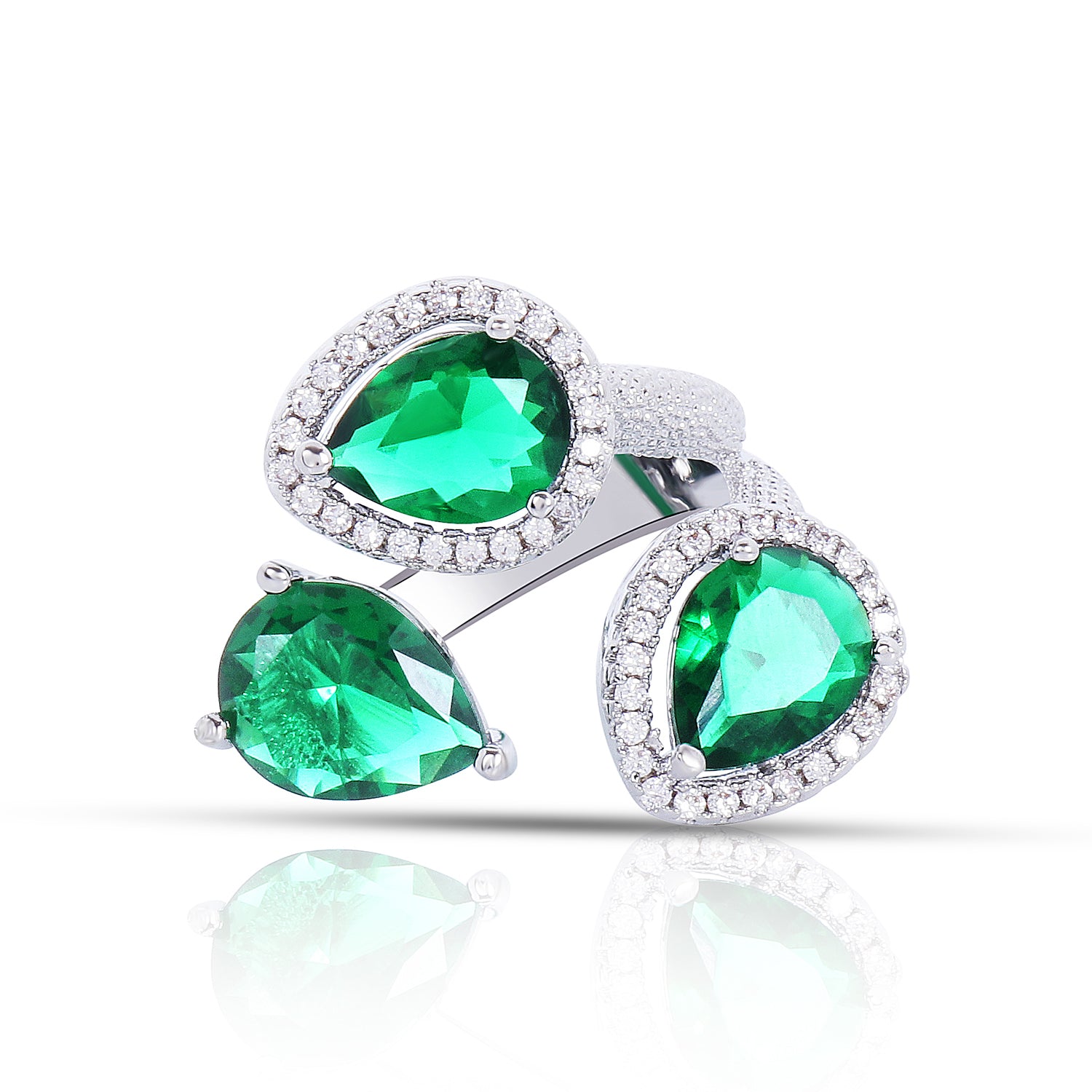 Itrani Radiant Emerald Elegance Adjustable Ring