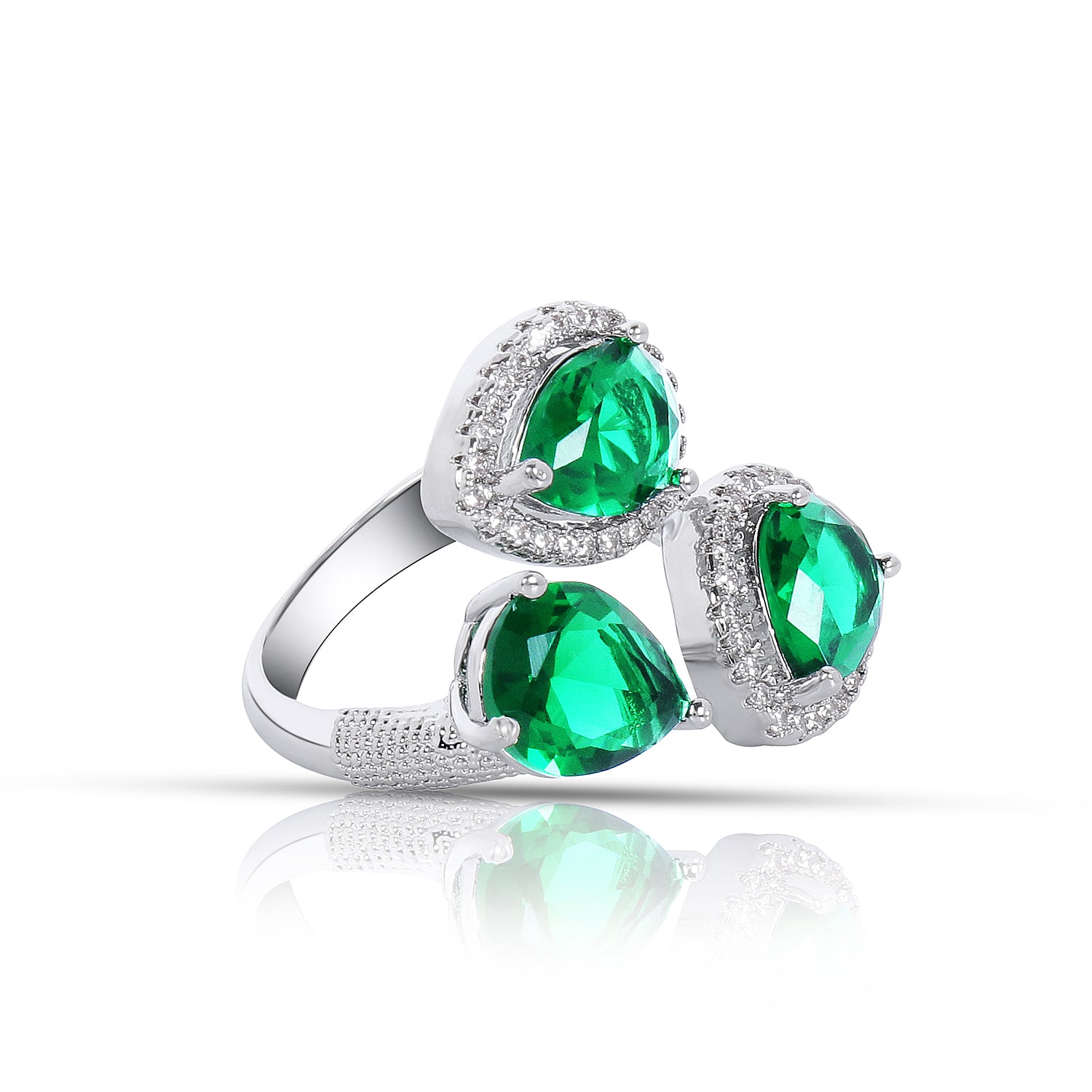 Itrani Radiant Emerald Elegance Adjustable Ring