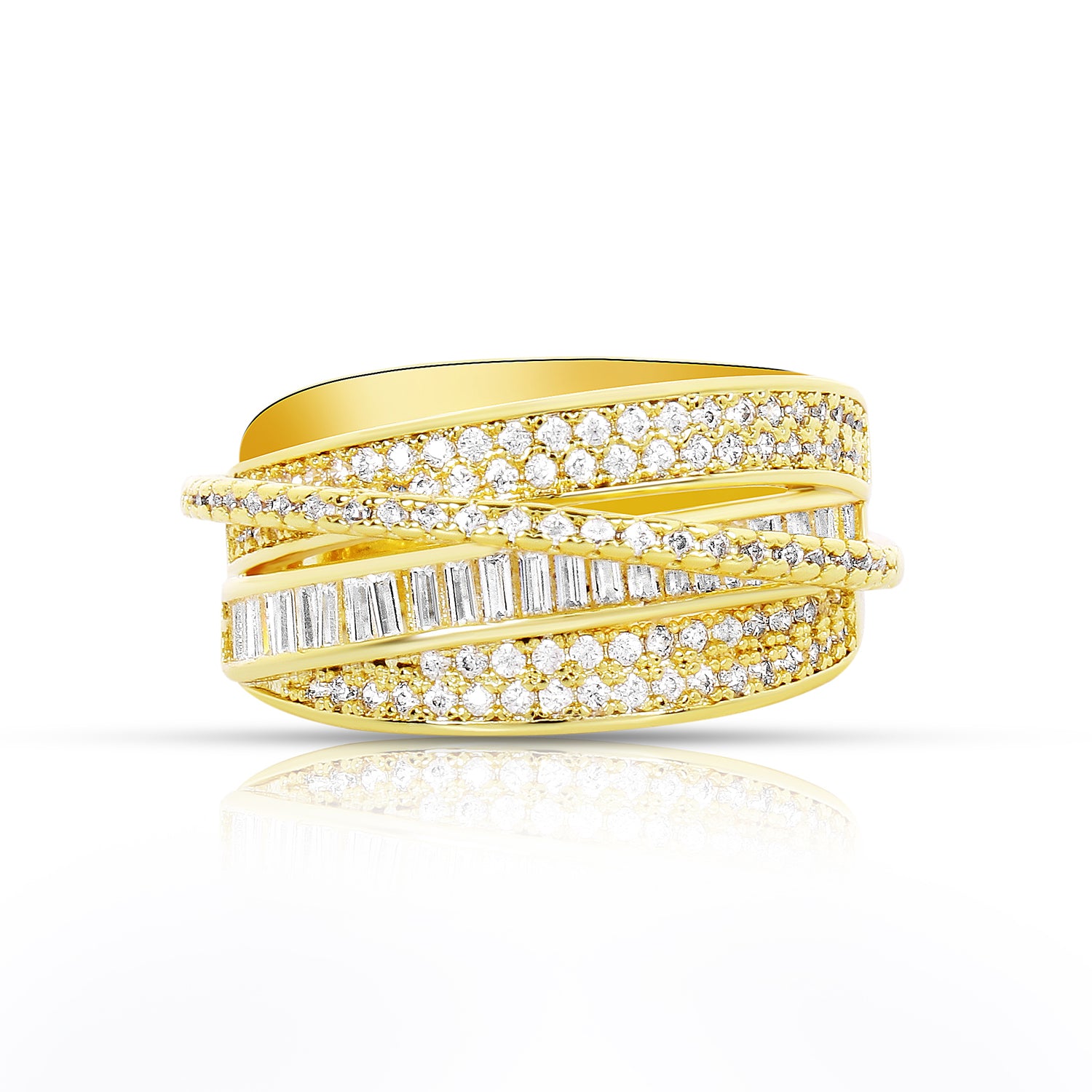 Itrani Radiant Gold Luxe Diamond Finish Ring